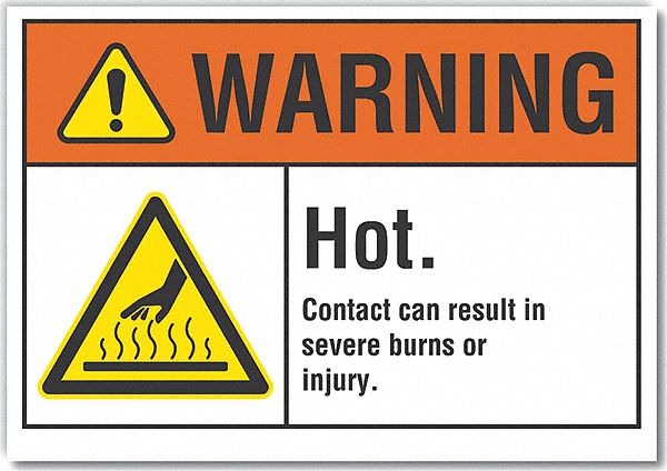 Warning Sign: Non-PVC Polymer, Adhesive Sign Mounting, 7 in x 10 in Nominal Sign Size