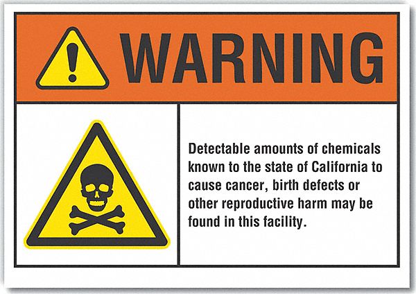 Warning Sign, 7in x 10in, Non-PVC Polymer