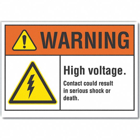 High Voltage Warning Vinyl Stickers