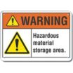 Warning: Hazardous Material Storage Area. Signs