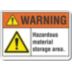 Warning: Hazardous Material Storage Area. Signs