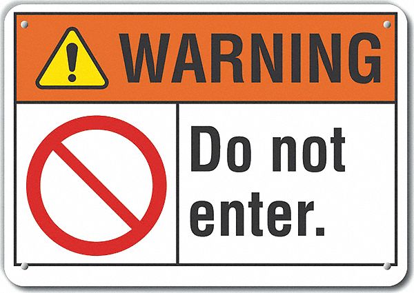 Reflective  Exit & Entrance Warning Sign: Aluminum, Mounting Holes Sign Mounting, Engineer Grade
