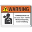 Warning: Carbon Dioxide Gas Can Cause Injury Or Death. When Alarm Operates, Vacate Immediately. Signs