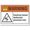 Warning: Electrical Hazard. Authorized Personnel Only. Signs