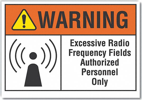 Warning Sign: Non-PVC Polymer, Adhesive Sign Mounting, 7 in x 10 in Nominal Sign Size, Warning, Wall
