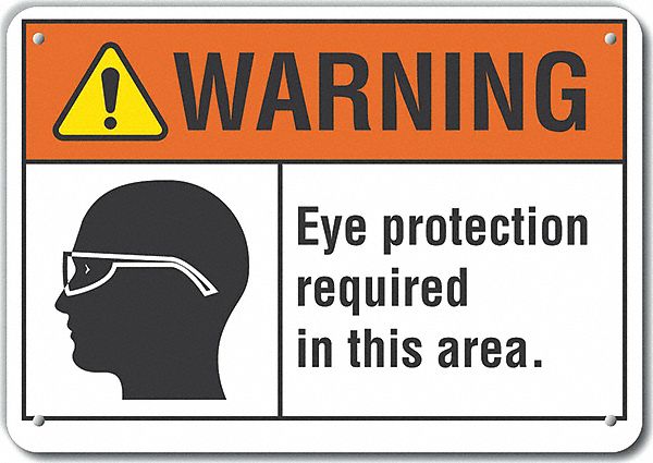 Aluminum, Mounting Holes Sign Mounting, Reflective Eye Warning Sign ...