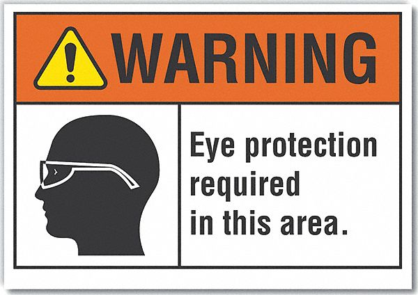 Warning Sign: Non-PVC Polymer, Adhesive Sign Mounting, 7 in x 10 in Nominal Sign Size