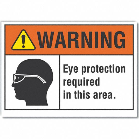 LYLE Eye Warning Reflective Label, Sign Format ANSI/OSHA Format, Eye ...