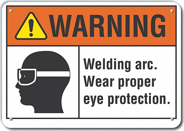 Reflective  Eye  Warning Sign: Aluminum, Mounting Holes Sign Mounting, Engineer Grade, 0.04 in Thick
