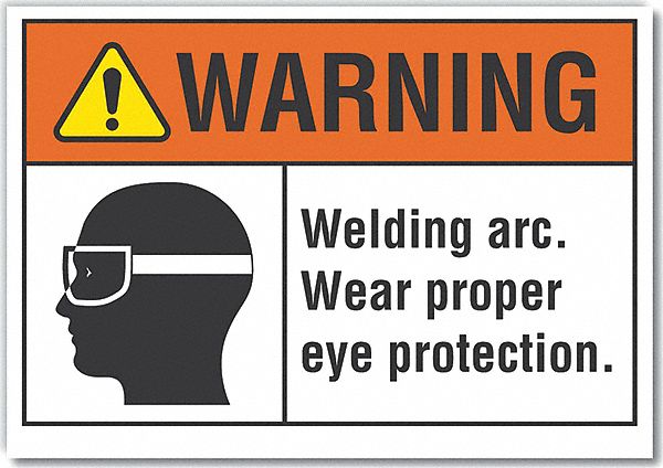 Warning Sign: Non-PVC Polymer, Adhesive Sign Mounting, 7 in x 10 in Nominal Sign Size