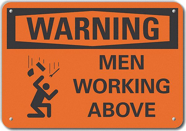 Reflective  Men Working Warning Sign: Aluminum, Mounting Holes Sign Mounting, Engineer Grade, Metal