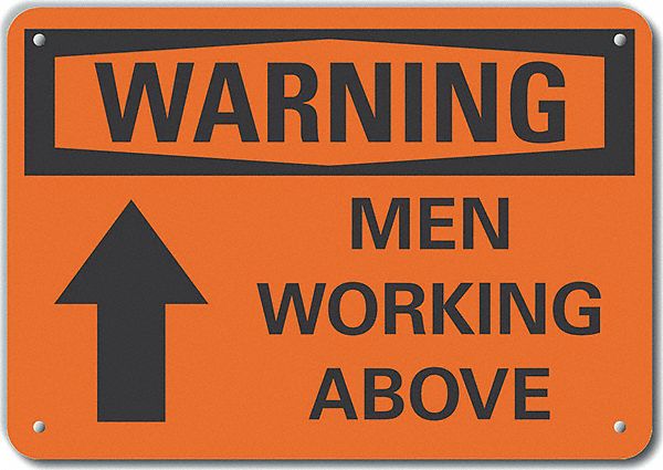 Reflective  Men Working Warning Sign: Aluminum, Mounting Holes Sign Mounting, Engineer Grade, Metal