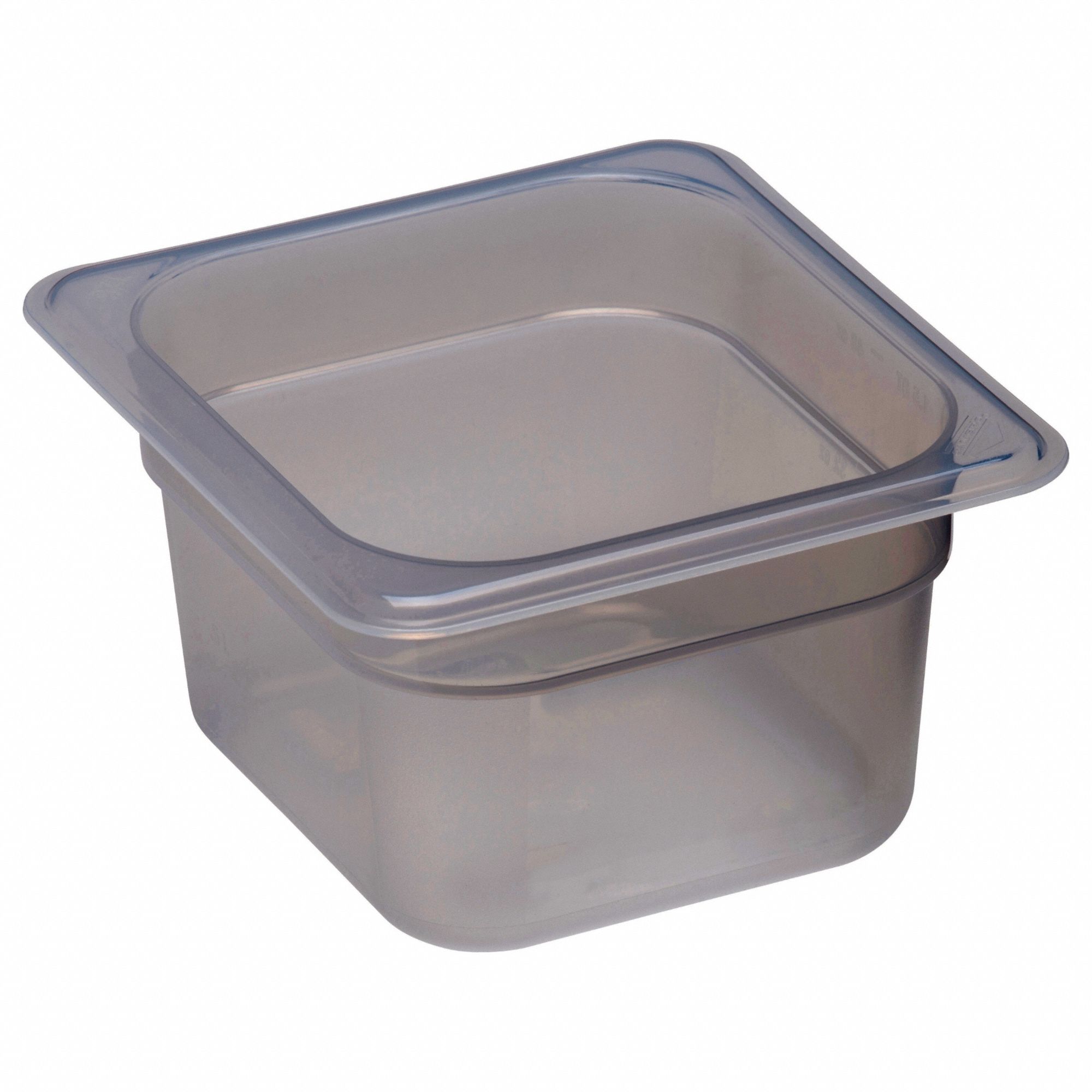 Food Pan: Sixth Size, Rectangular, 1.6 qt Capacity, NSF Certified, 6 15/16 in Overall Lg