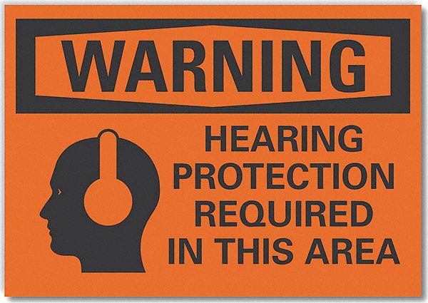 Warning Sign: Non-PVC Polymer, Adhesive Sign Mounting, 7 in x 10 in Nominal Sign Size, Warning