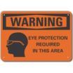 Warning: Eye Protection Required In This Area Signs