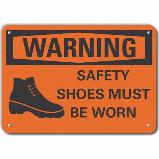 LYLE Aluminum Foot Warning Sign, Sign Format Traditional OSHA, Safety ...