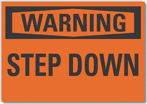 Warning Sign: Non-PVC Polymer, Adhesive Sign Mounting, 7 in x 10 in Nominal Sign Size