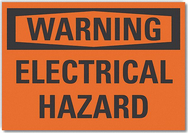 Warning Sign: Non-PVC Polymer, Adhesive Sign Mounting, 7 in x 10 in Nominal Sign Size