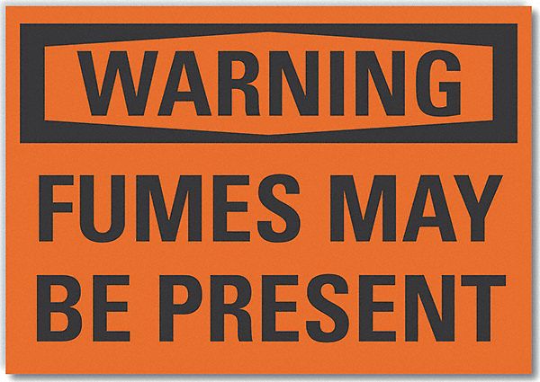 Warning Sign: Non-PVC Polymer, Adhesive Sign Mounting, 7 in x 10 in Nominal Sign Size