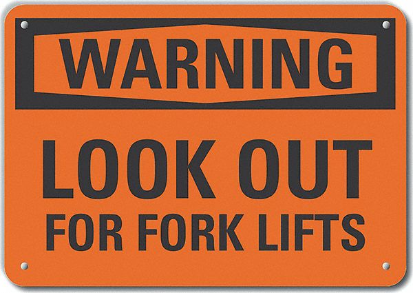 Reflective  Lift Truck Traffic Warning Sign: Aluminum, Mounting Holes Sign Mounting, Engineer Grade