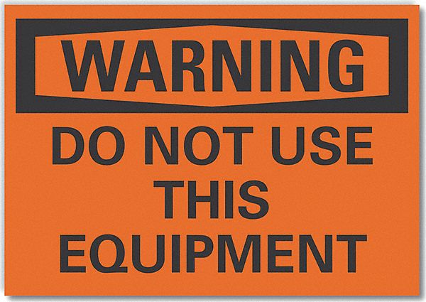  Accident Prevention Warning Label: Polyester, Adhesive Sign Mounting, 5 in x 7 in Nominal Sign Size