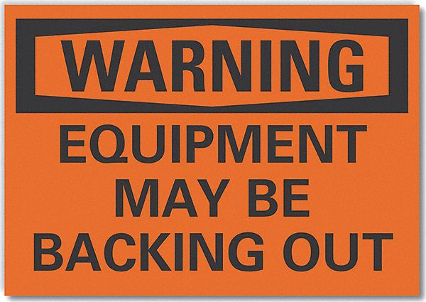 Warning Sign: Non-PVC Polymer, Adhesive Sign Mounting, 7 in x 10 in Nominal Sign Size