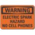 Warning: Electric Spark Hazard No Cell Phones Signs