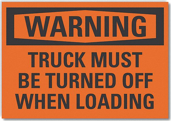 Warning Sign: Non-PVC Polymer, Adhesive Sign Mounting, 7 in x 10 in Nominal Sign Size