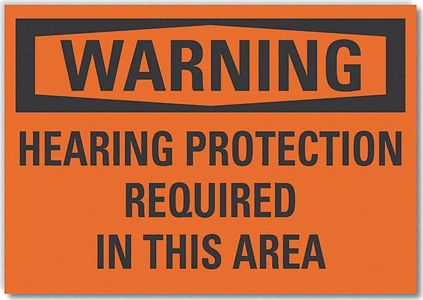 Warning Sign: Non-PVC Polymer, Adhesive Sign Mounting, 7 in x 10 in Nominal Sign Size