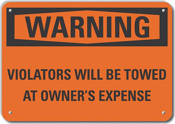 Reflective  No Parking Warning Sign: Aluminum, Mounting Holes Sign Mounting, Engineer Grade