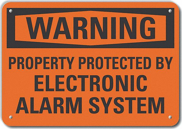 Reflective Surveillance Warning Sign: Aluminum, Mounting Holes Sign Mounting, Engineer Grade