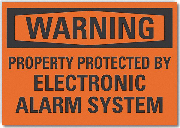 Warning Sign: Non-PVC Polymer, Adhesive Sign Mounting, 7 in x 10 in Nominal Sign Size
