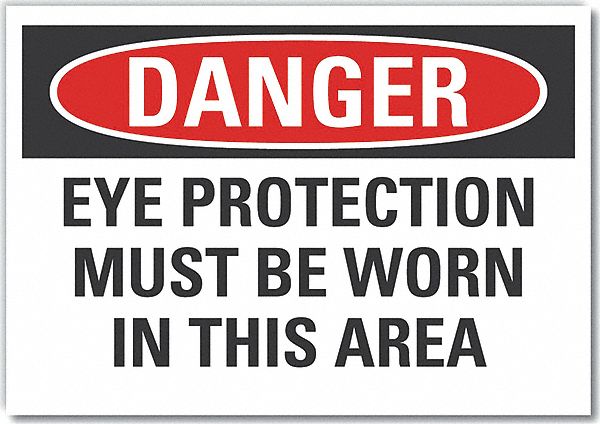 Eye Danger Rflct Label, 10 in x 14 in