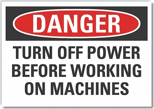 Machine & Operation Danger Label: Polyester, Adhesive Sign Mounting, 5 in x 7 in Nominal Sign Size