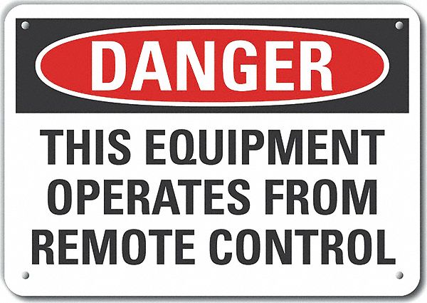 Reflective  Machine & Operation Danger Sign: Aluminum, Mounting Holes Sign Mounting, Engineer Grade