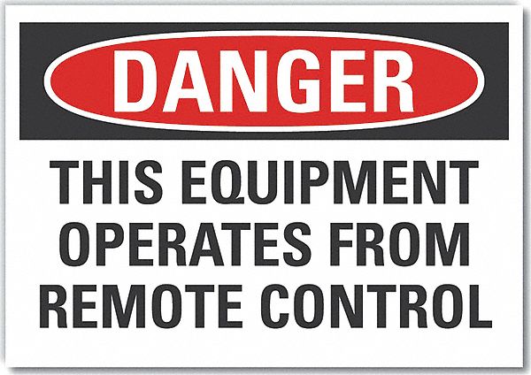 Machine & Operation Danger Label: Polyester, Adhesive Sign Mounting, 7 in x 10 in Nominal Sign Size