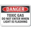 Danger: Toxic Gas Do Not Enter When Light Is Flashing Signs