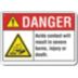 Danger: Acid Contact Will Result In Serious Burns, Injury Or Death. Signs