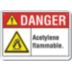 Danger: Acetylene Flammable. Signs