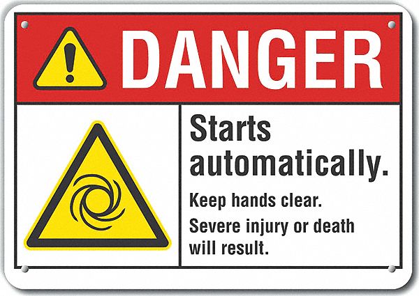 Reflective  Hands Clear Danger Sign: Aluminum, Mounting Holes Sign Mounting, Engineer Grade, Danger
