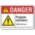 Danger: Propane Cylinders. Handle With Care. Signs