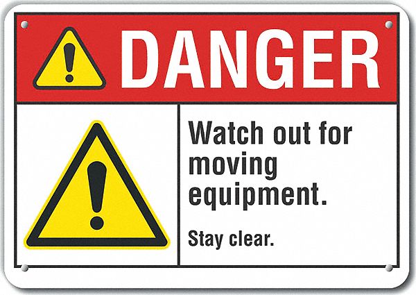 Reflective  Accident Prevention Danger Sign: Aluminum, Mounting Holes Sign Mounting, Engineer Grade