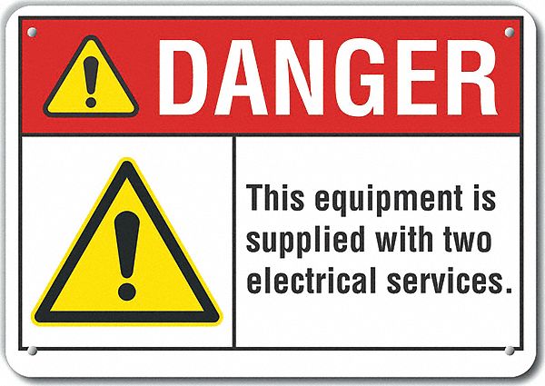 Reflective  Electrical Hazard Danger Sign: Aluminum, Mounting Holes Sign Mounting, Engineer Grade