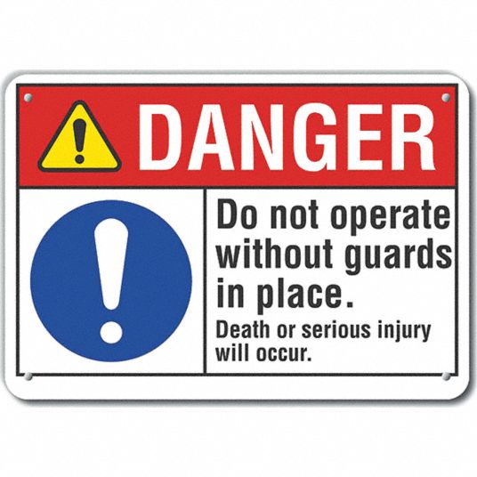 LYLE Reflective Machine Guards Danger Sign, Sign Format ANSI/OSHA ...