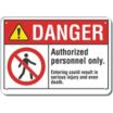 Danger: Authorized Personnel Only. Entering Could Result In Serious Injury And Even Death. Signs