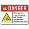 Danger: Corrosive. Avoid Contact With Eyes And Skin. Serious Burns Or Blindness May Result. Signs