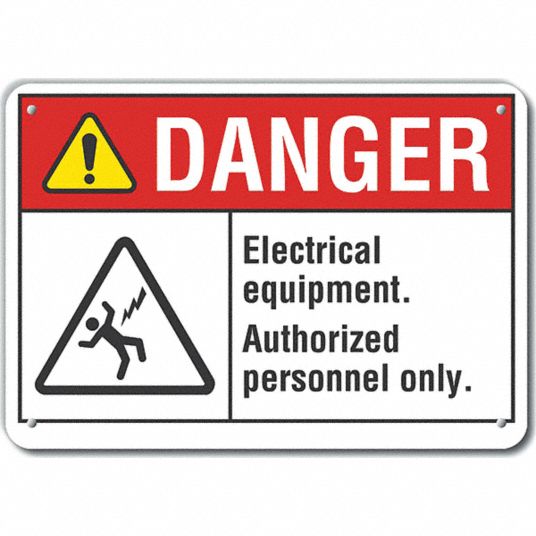 LYLE Aluminum Electrical Equipment Danger Sign, Sign Format ANSI/OSHA ...
