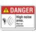 Danger: High Noise Area. Wear Ear Protection. Signs