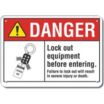 Danger: Lock Out Equipment Before Entering. Failure To Lock Out Will Result In Severe Injury Or Death. Signs