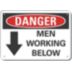 Danger: Men Working Below Signs